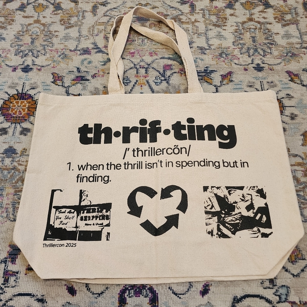 NWOT Thrill Canvas Tote Bag Cream